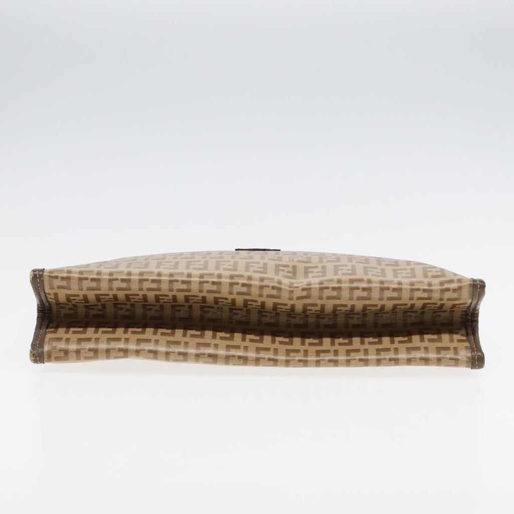 FENDI Zucchino Canvas Clutch Bag Beigeti1837