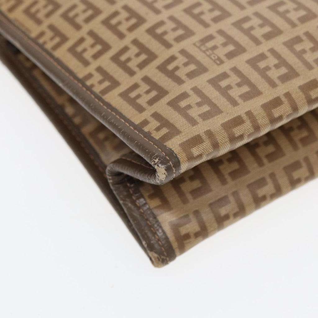 FENDI Zucchino Canvas Clutch Bag Beigeti1837