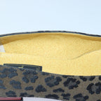 FENDI Leopard pumps shoes Canvas Leather 37.5 Brown Redti1874