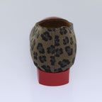 FENDI Leopard pumps shoes Canvas Leather 37.5 Brown Redti1874