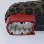 FENDI Leopard pumps shoes Canvas Leather 37.5 Brown Redti1874