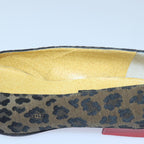 FENDI Leopard pumps shoes Canvas Leather 37.5 Brown Redti1874