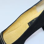 FENDI Pumps 36 1/2 pumps Suede Leather Black Silverti1921