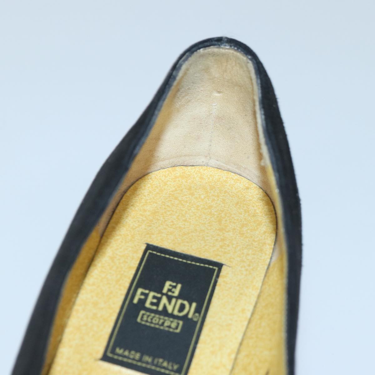 FENDI Pumps 36 1/2 pumps Suede Leather Black Silverti1921