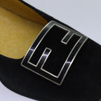 FENDI Pumps 36 1/2 pumps Suede Leather Black Silverti1921