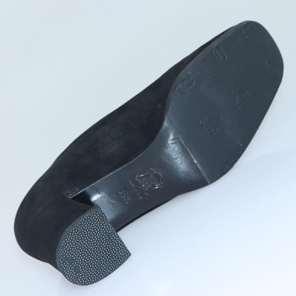 FENDI Pumps 36 1/2 pumps Suede Leather Black Silverti1921