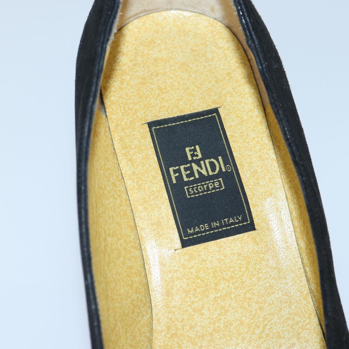 FENDI Pumps 36 1/2 pumps Suede Leather Black Silverti1921