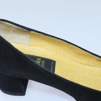 FENDI Pumps 36 1/2 pumps Suede Leather Black Silverti1921