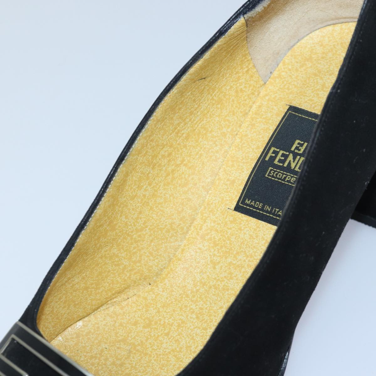 FENDI Pumps 36 1/2 pumps Suede Leather Black Silverti1921