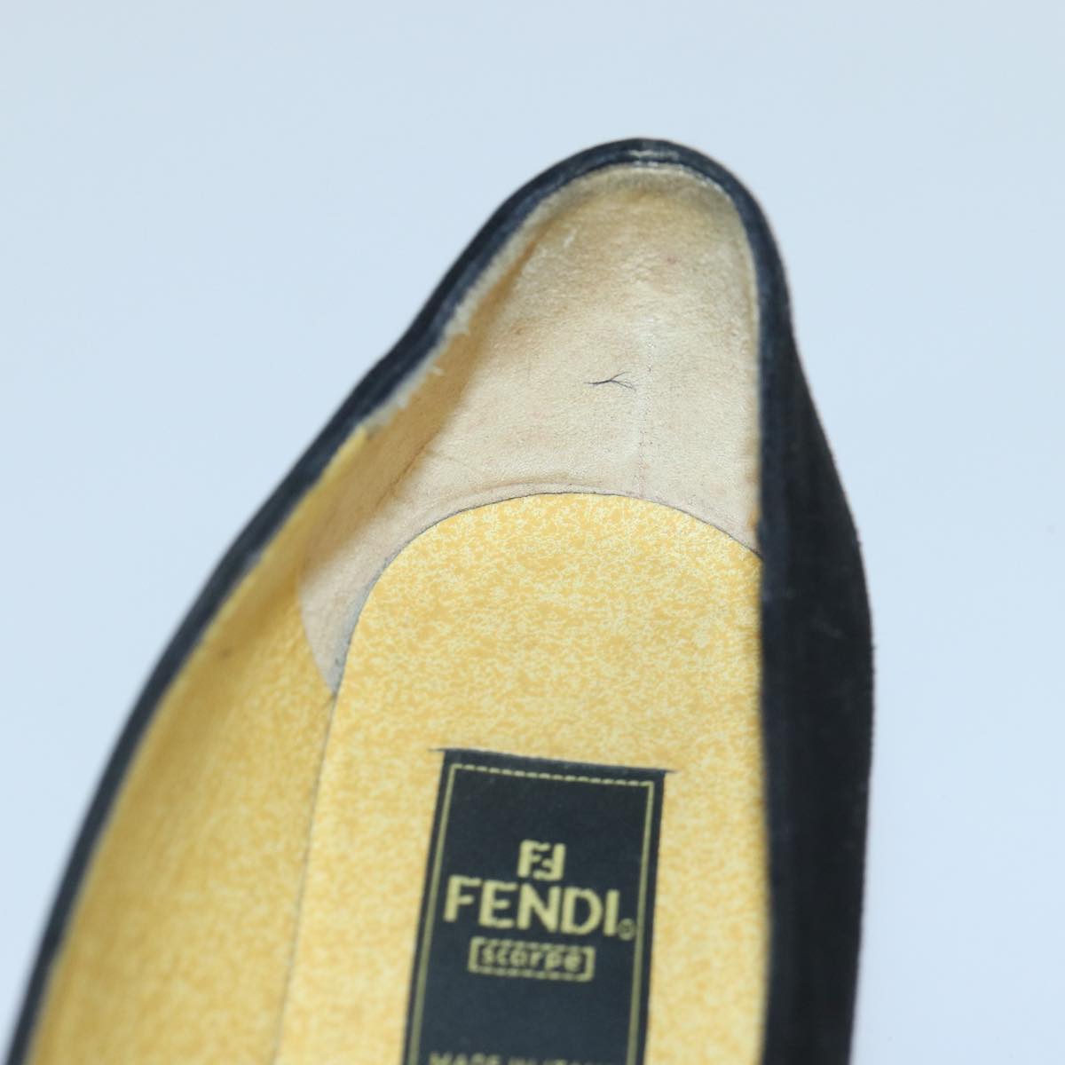 FENDI Pumps 36 1/2 pumps Suede Leather Black Silverti1921