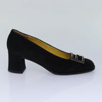 FENDI Pumps 36 1/2 pumps Suede Leather Black Silverti1921
