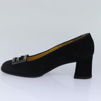 FENDI Pumps 36 1/2 pumps Suede Leather Black Silverti1921