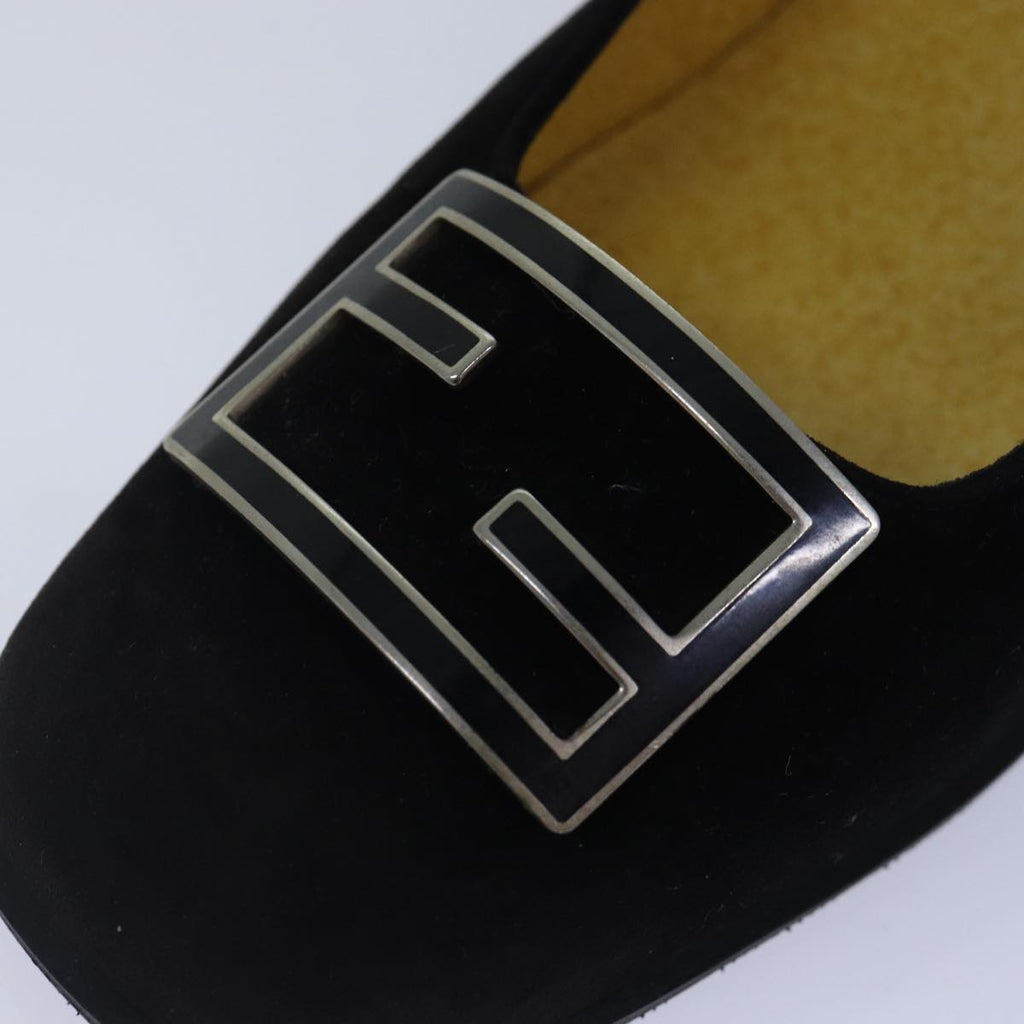 FENDI Pumps 36 1/2 pumps Suede Leather Black Silverti1921