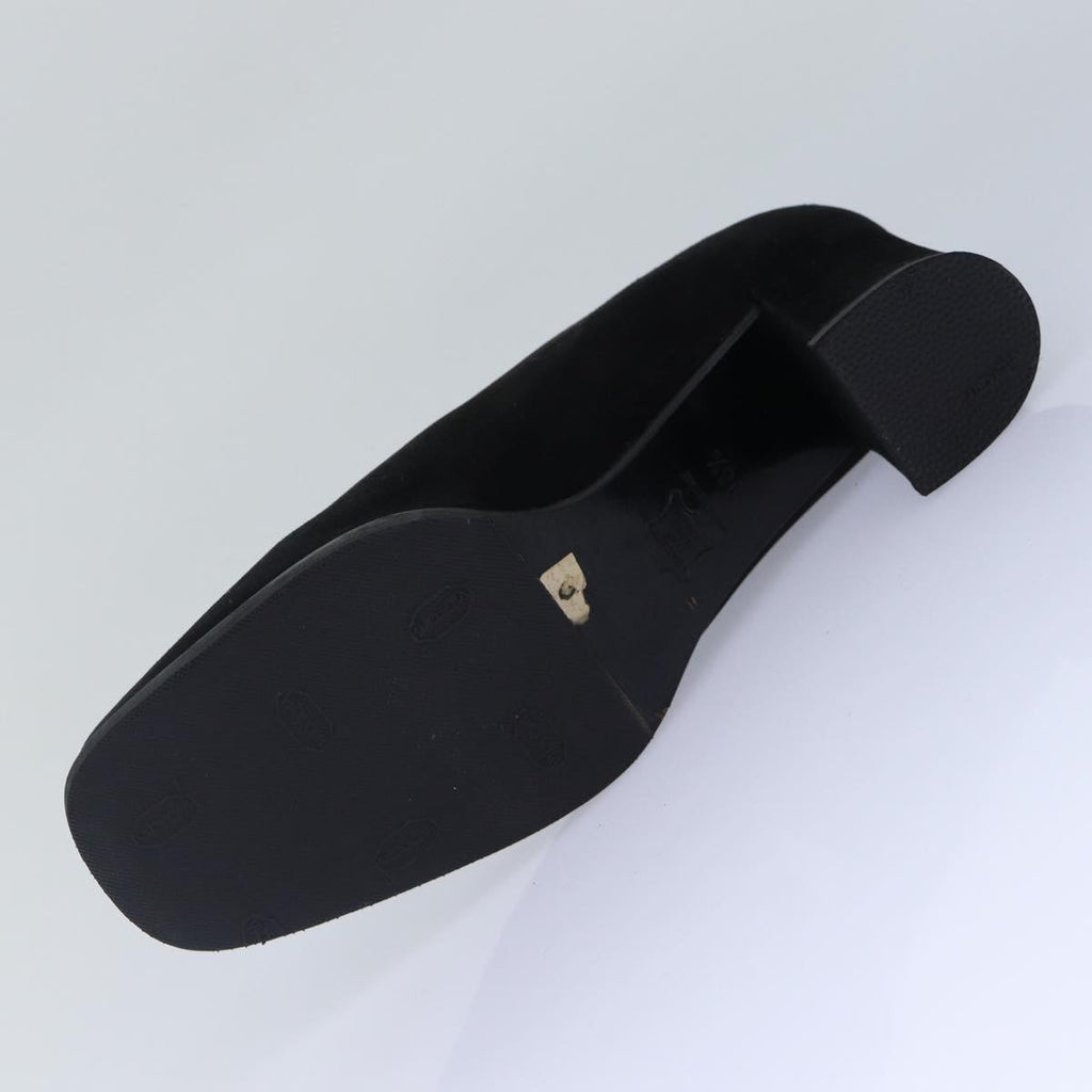 FENDI Pumps 36 1/2 pumps Suede Leather Black Silverti1921