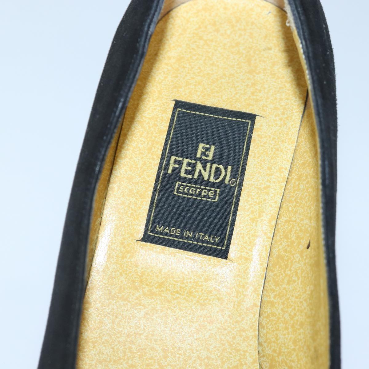 FENDI Pumps 36 1/2 pumps Suede Leather Black Silverti1921