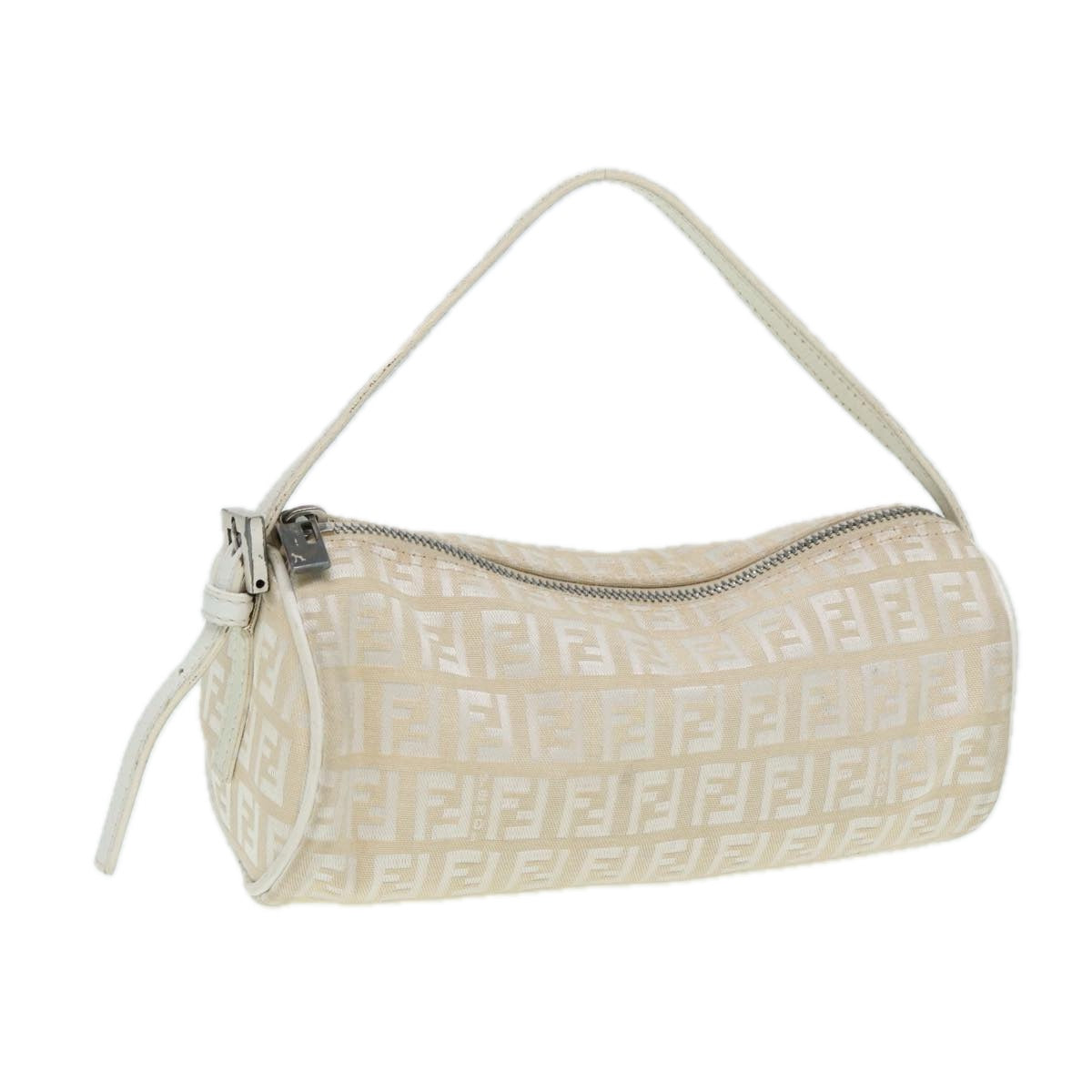 FENDI Zucchino Canvas Pouch Nylon White Silverti1933