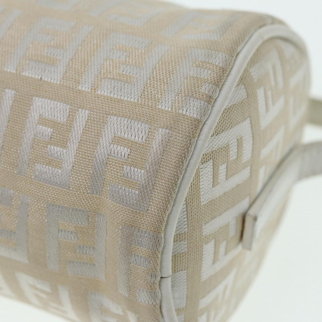 FENDI Zucchino Canvas Pouch Nylon White Silverti1933