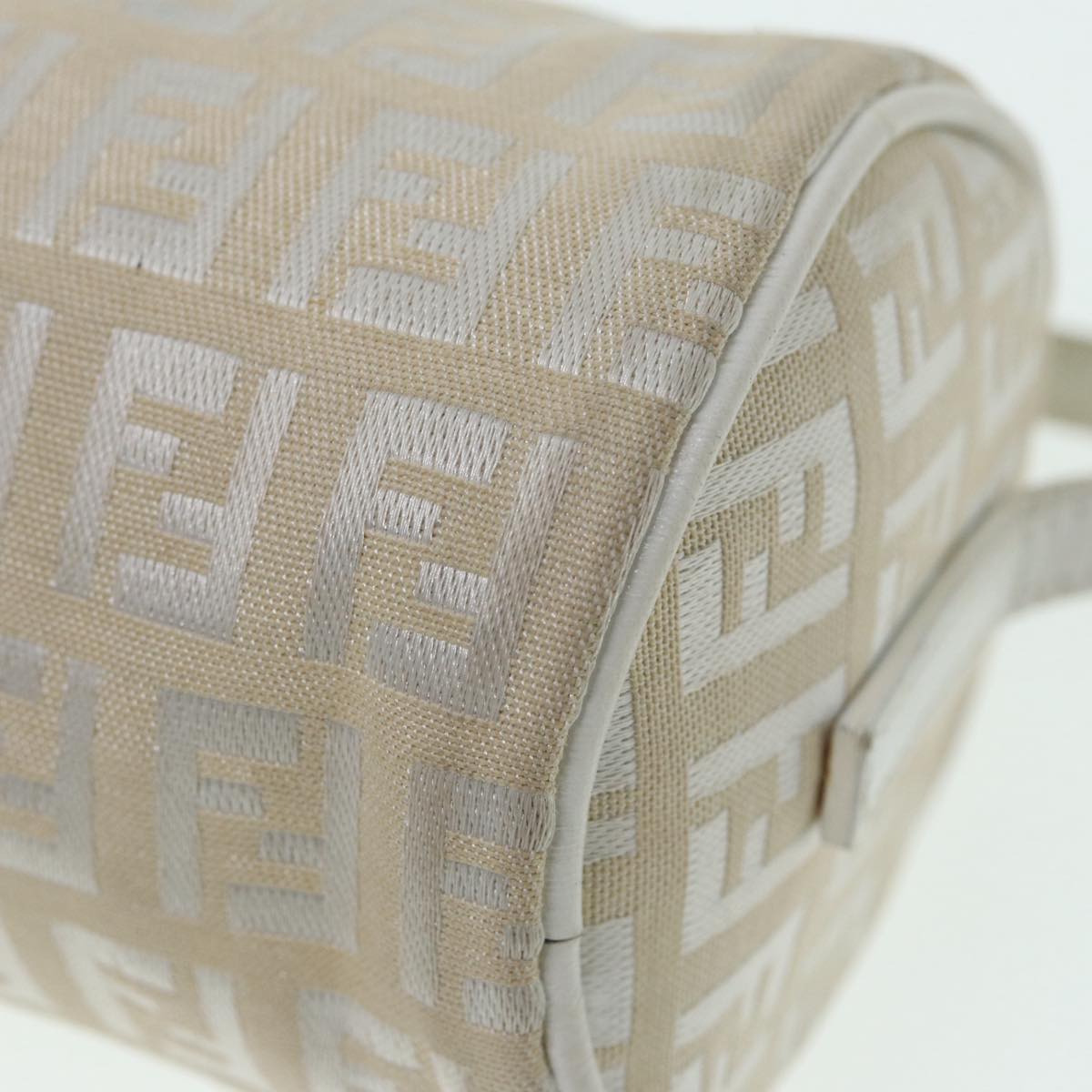 FENDI Zucchino Canvas Pouch Nylon White Silverti1933