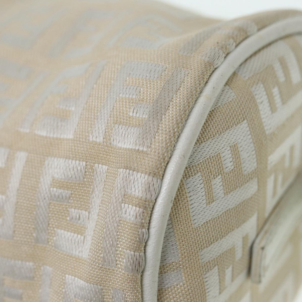 FENDI Zucchino Canvas Pouch Nylon White Silverti1933