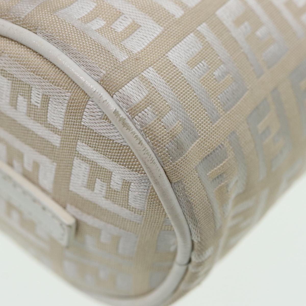 FENDI Zucchino Canvas Pouch Nylon White Silverti1933
