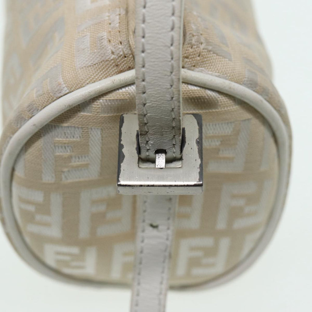 FENDI Zucchino Canvas Pouch Nylon White Silverti1933