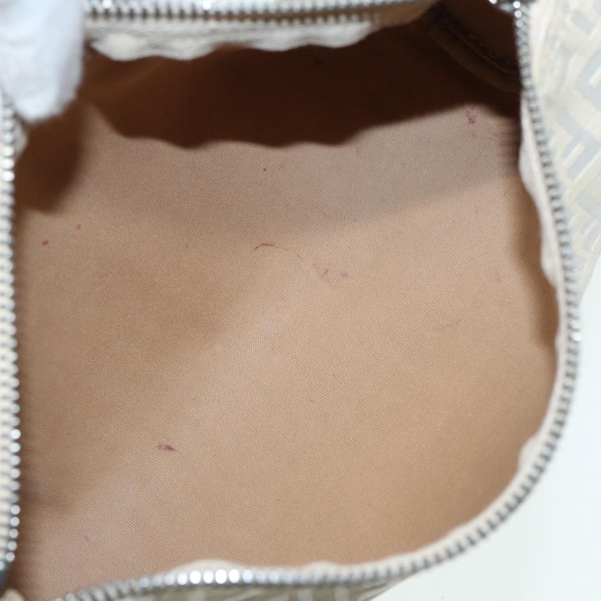 FENDI Zucchino Canvas Pouch Nylon White Silverti1933