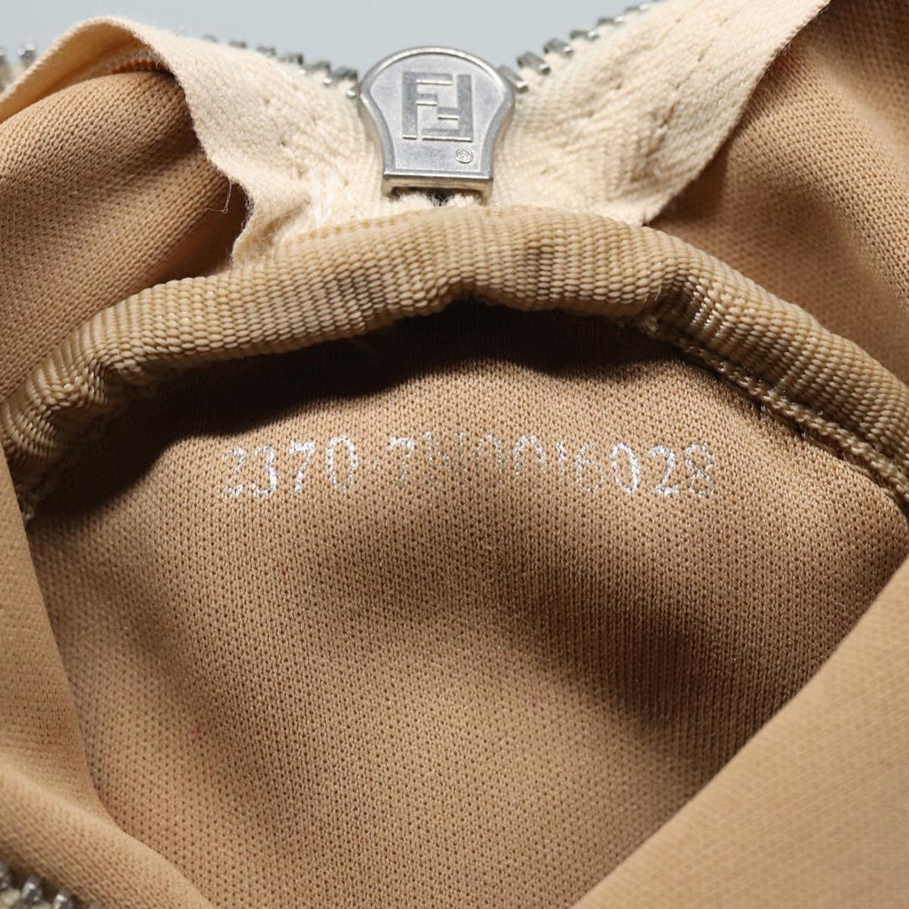 FENDI Zucchino Canvas Pouch Nylon White Silverti1933