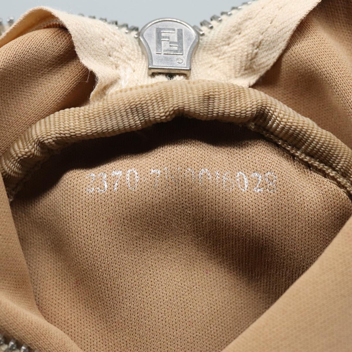 FENDI Zucchino Canvas Pouch Nylon White Silverti1933