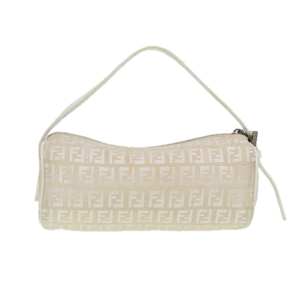 FENDI Zucchino Canvas Pouch Nylon White Silverti1933