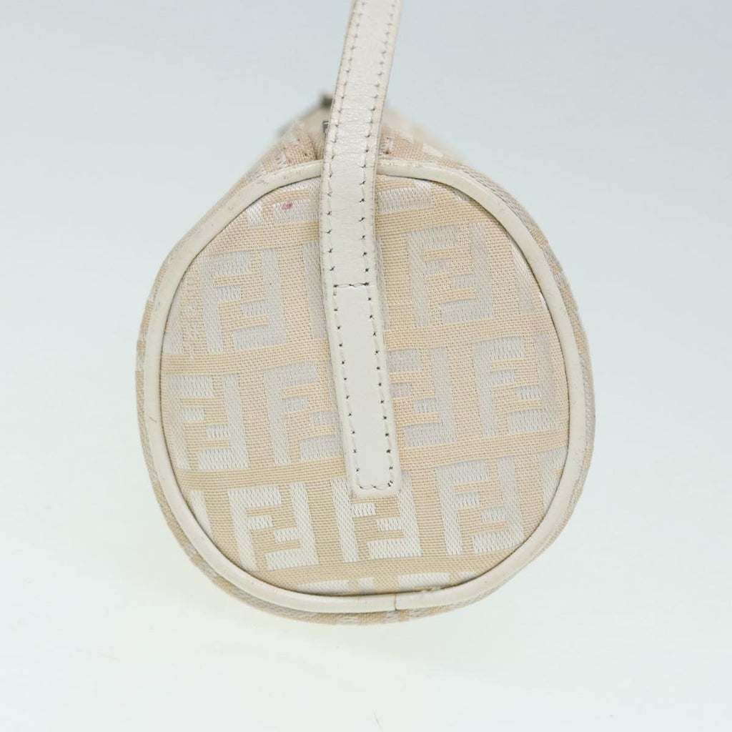 FENDI Zucchino Canvas Pouch Nylon White Silverti1933