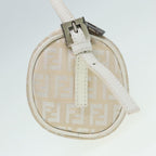 FENDI Zucchino Canvas Pouch Nylon White Silverti1933