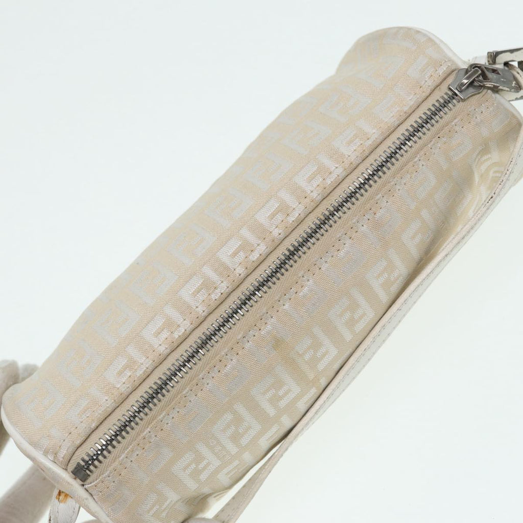FENDI Zucchino Canvas Pouch Nylon White Silverti1933