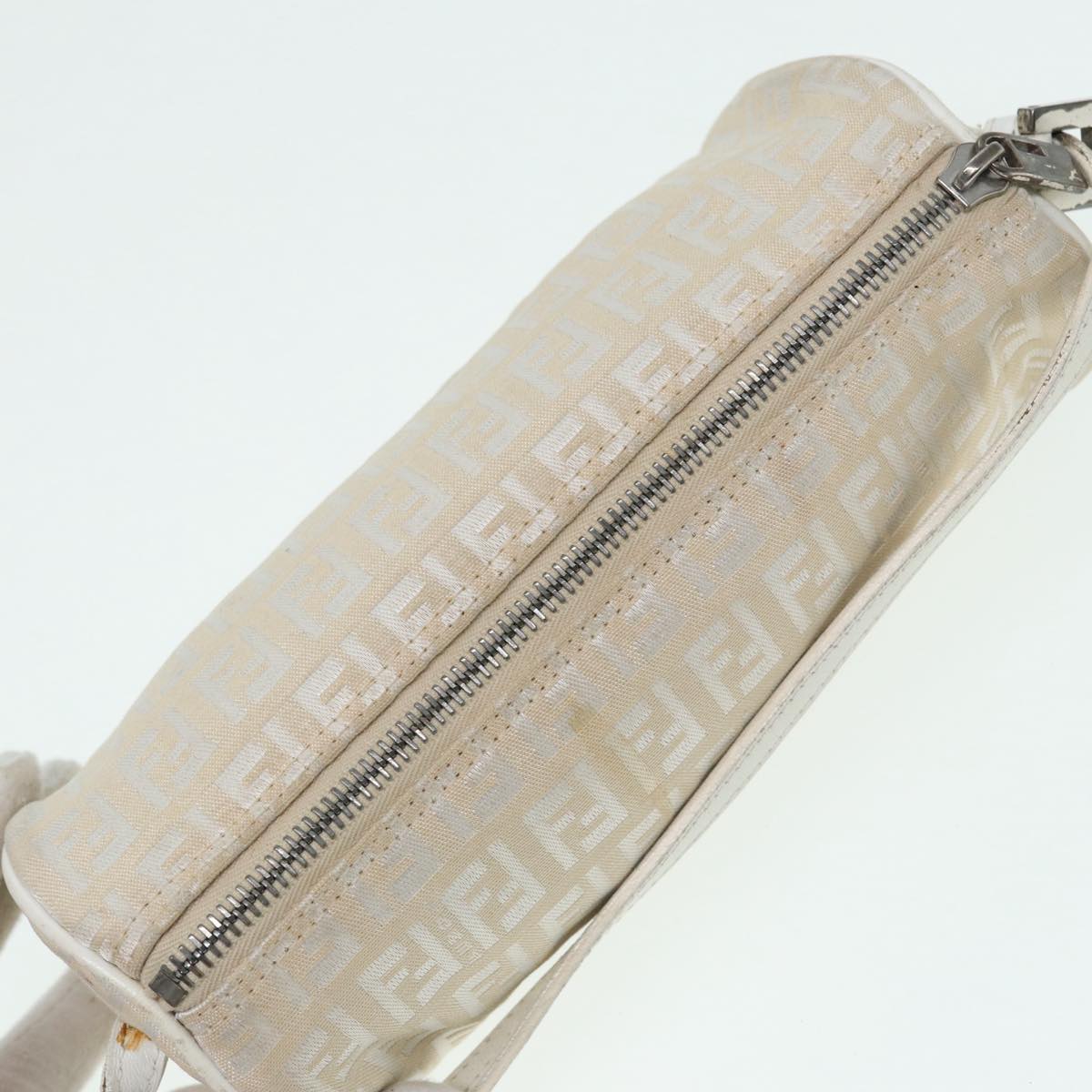 FENDI Zucchino Canvas Pouch Nylon White Silverti1933