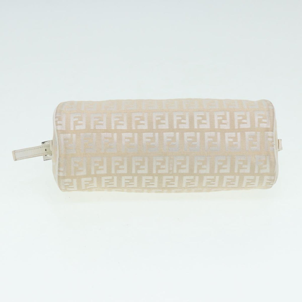 FENDI Zucchino Canvas Pouch Nylon White Silverti1933