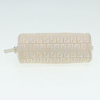 FENDI Zucchino Canvas Pouch Nylon White Silverti1933