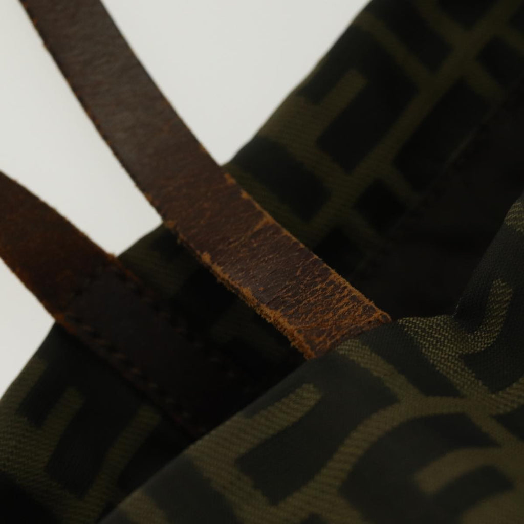 FENDI Zucca Canvas Tote Bag Brown Black Silverti2007