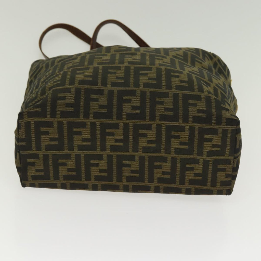 FENDI Zucca Canvas Tote Bag Brown Black Silverti2007