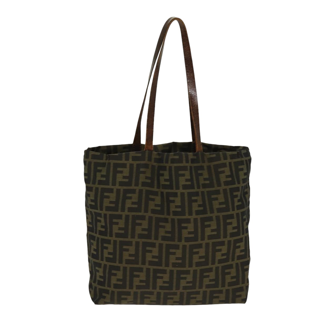 FENDI Zucca Canvas Tote Bag Brown Black Silverti2007