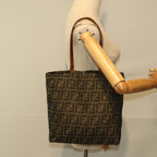 FENDI Zucca Canvas Tote Bag Brown Black Silverti2007