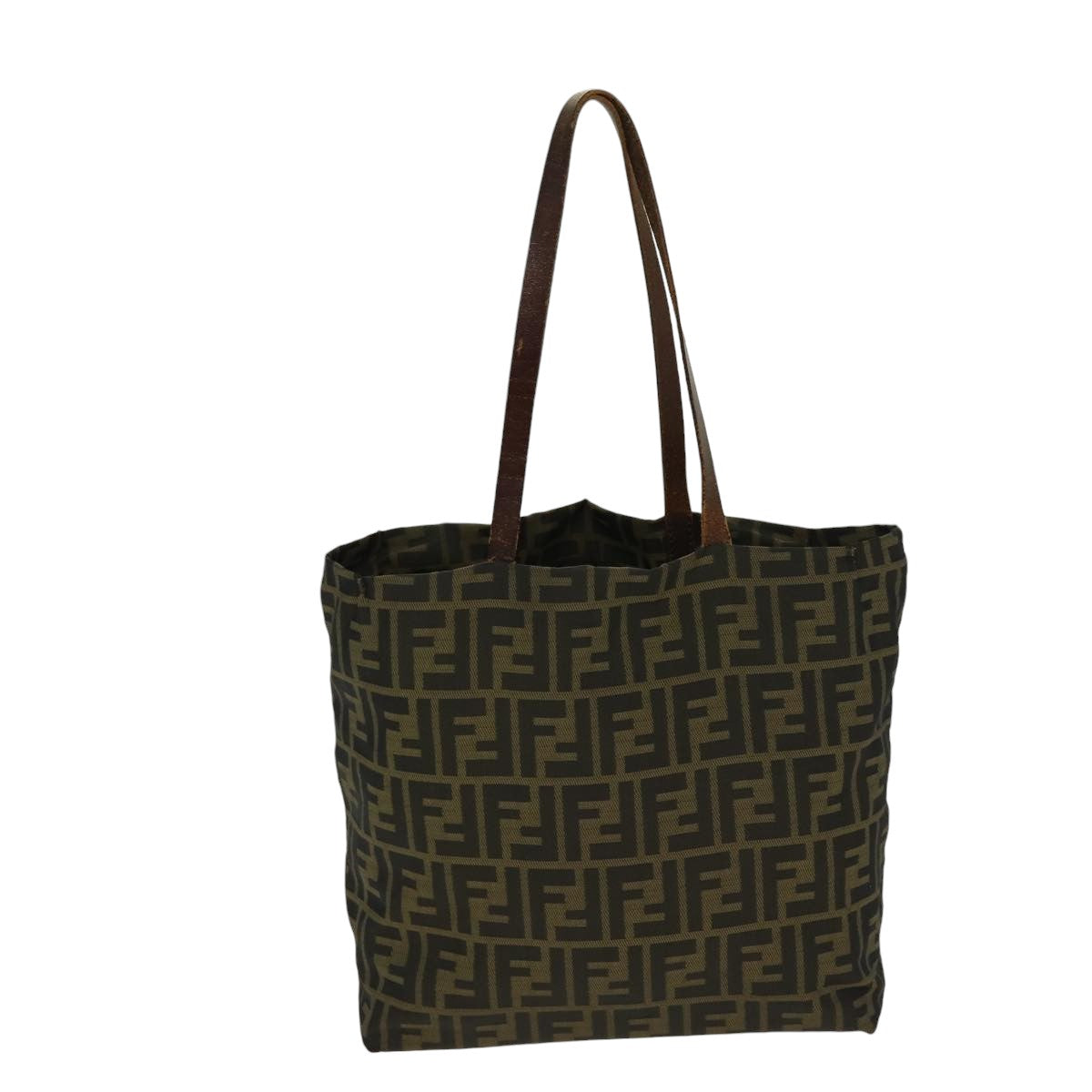 FENDI Zucca Canvas Tote Bag Brown Black Silverti2007
