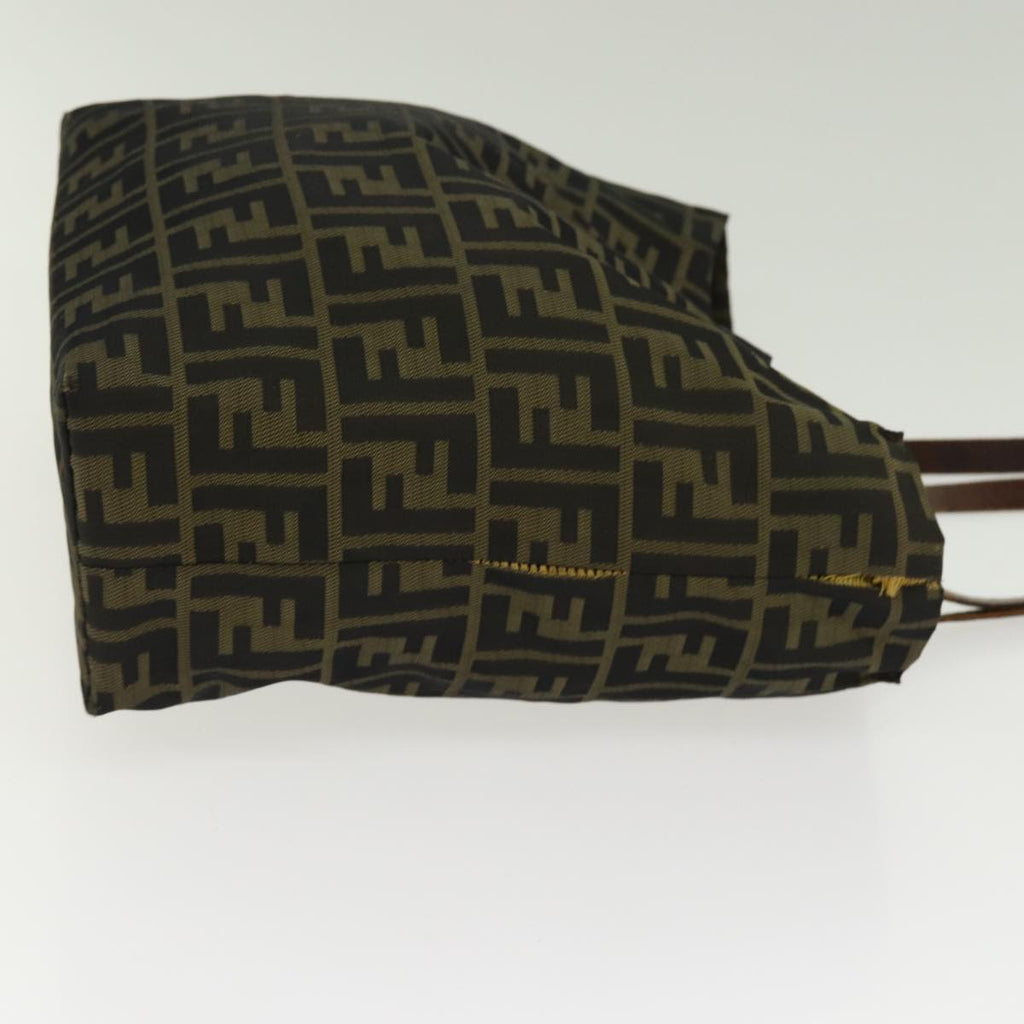 FENDI Zucca Canvas Tote Bag Brown Black Silverti2007