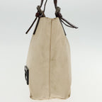 FENDI Hand Bag Canvas Leather Beige Brown Silverti2134