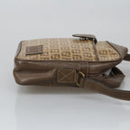 FENDI Zucchino Canvas Shoulder Bag Coated Canvas Brownti2297