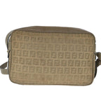 FENDI Zucchino Canvas Shoulder Bag Canvas Brownti2303