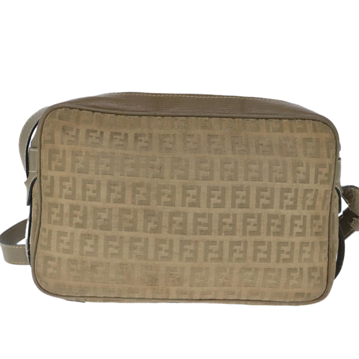 FENDI Zucchino Canvas Shoulder Bag Canvas Brownti2303