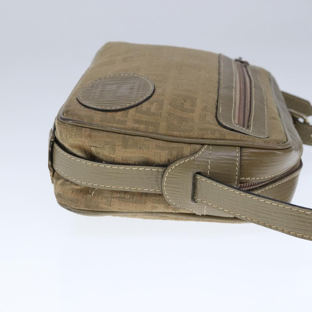 FENDI Zucchino Canvas Shoulder Bag Canvas Brownti2303