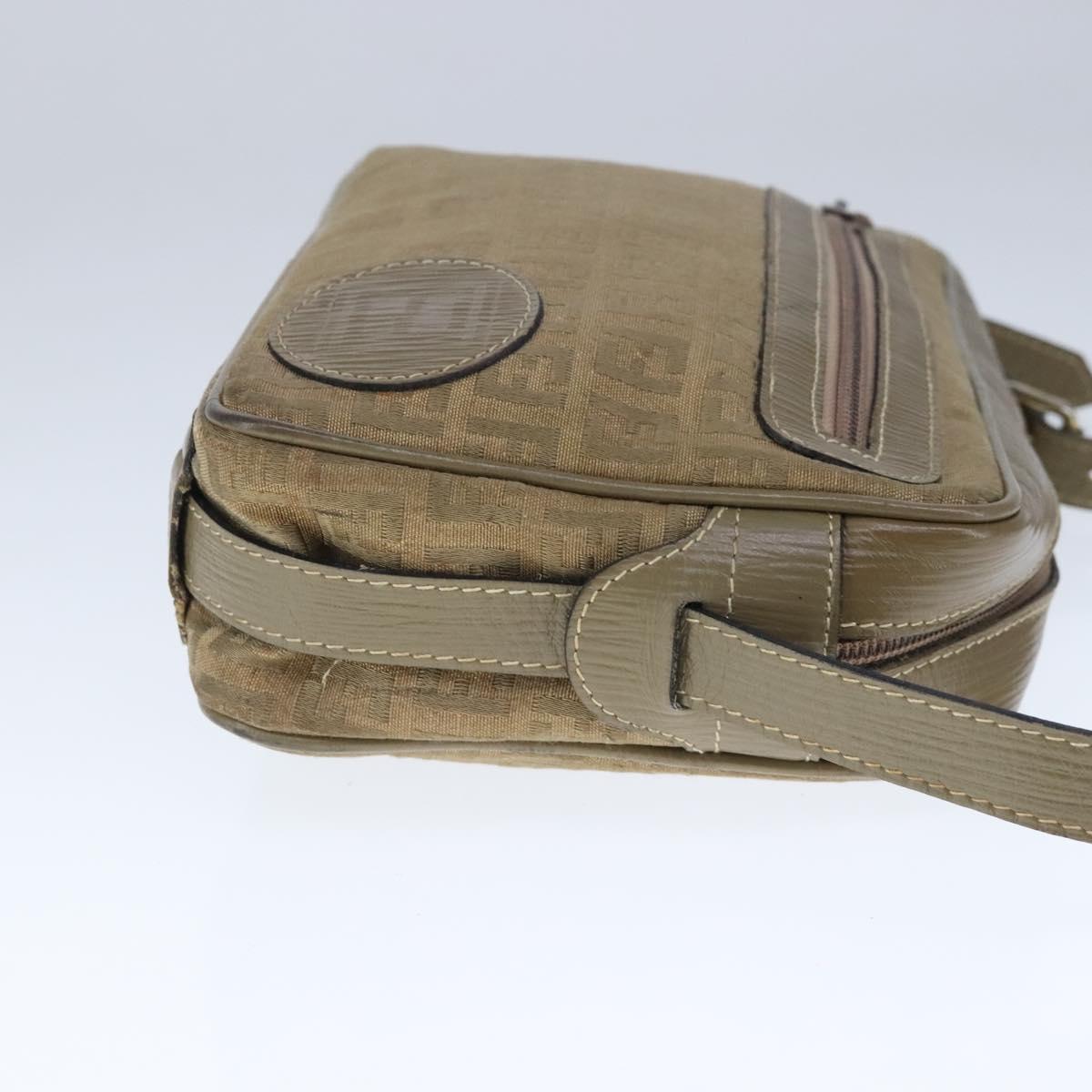 FENDI Zucchino Canvas Shoulder Bag Canvas Brownti2303