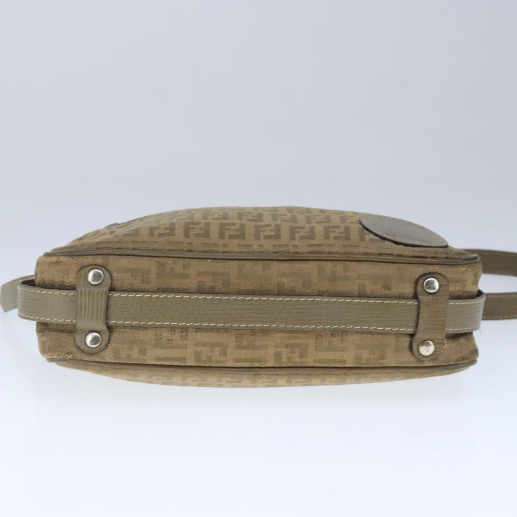 FENDI Zucchino Canvas Shoulder Bag Canvas Brownti2303
