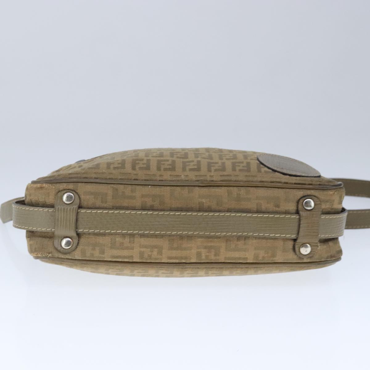 FENDI Zucchino Canvas Shoulder Bag Canvas Brownti2303