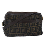FENDI Zucca Canvas Shoulder Bag Canvas Brownti2335